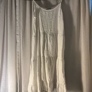 White linen dress/ cover up. Loss fit. Made in Italy